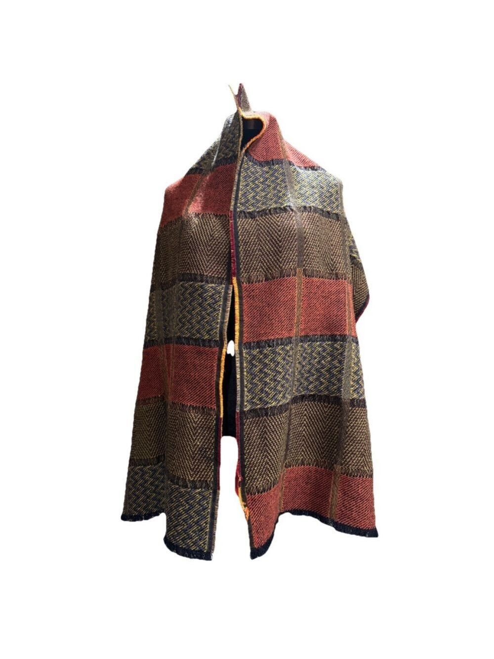 Etro Milano Womens Lama Wool Chevron Print Scarf /Shawl Multicolor MRSP $1090
